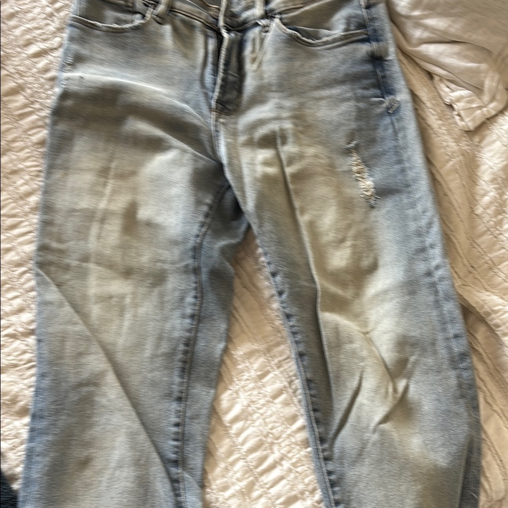 Kensie Blue Boyfriend Jeans Distressed Casual